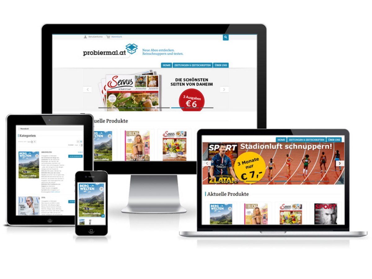 Responsive Shop-Relaunch für aboshop.probiermal.at