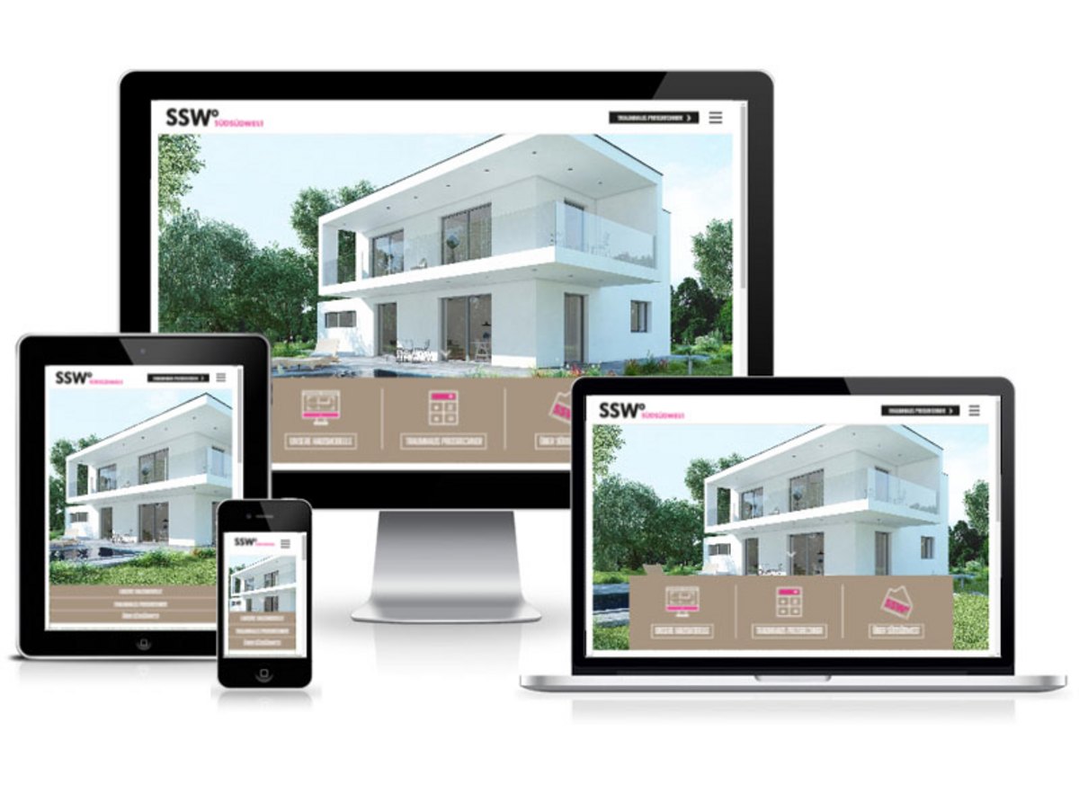 Responsive Website und Traumhaus Preisrechner für SSW SüdSüdWest Designhäuser gelauncht