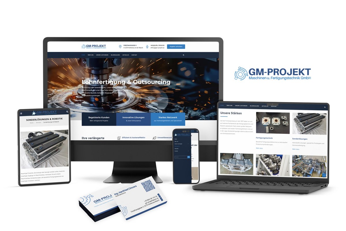 GM-Projekt GmbH – Neue Website und einheitliches Corporate Design