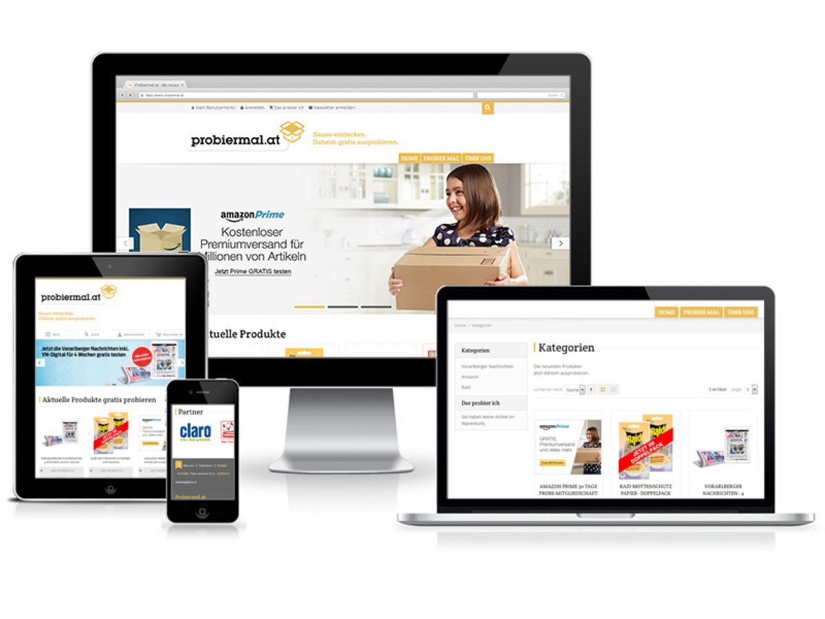 Responsive Relaunch für die E-Commerce Plattform Probiermal.at